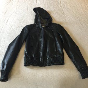 Genuine Leather Jacket With Hood